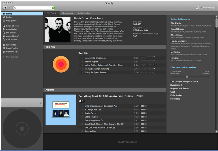 Spotify old website Spotify old website